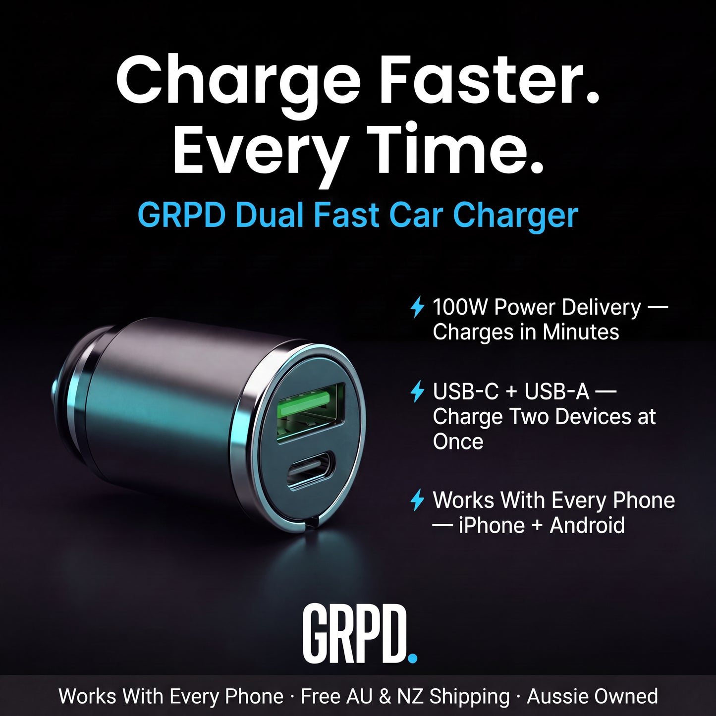GRPD Dual Fast Car Charger